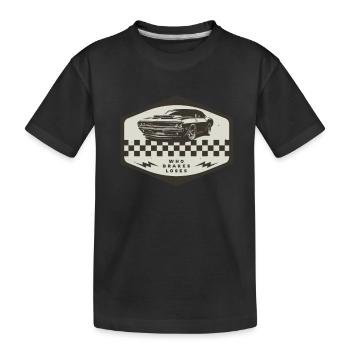 Who brakes loses muscle car racing car lovers - Kids' Premium Organic T-Shirt - black - Front