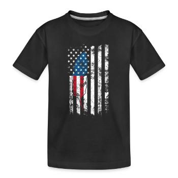 Amerikanische Flagge Native Tribe Feder Stolz - Kinder Premium Bio T-Shirt - Schwarz - Vorne