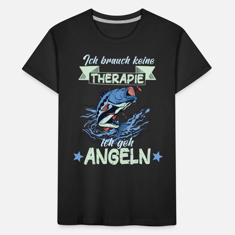 Fischen mit Angel ob Hecht oder Barbe als Rentner Kinder Premium Bio T-Shirt
