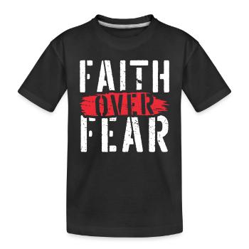 La foi au-dessus de la peur La foi religieuse chrétienne - T-shirt bio Premium Enfant - noir - Devant