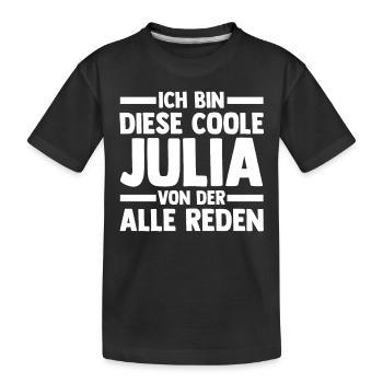 Vorname Julia - Kinder Premium Bio T-Shirt - Schwarz - Vorne