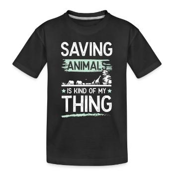 Animal welfare funny saying - Kids' Premium Organic T-Shirt - black - Front