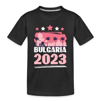 Bulgarien 2023 - Kinder Premium Bio T-Shirt - Schwarz - Vorne