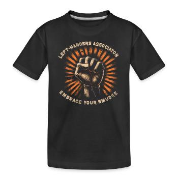 Left Handed Lefty Left-Hander Leftie Buddy - Kids' Premium Organic T-Shirt - black - Front
