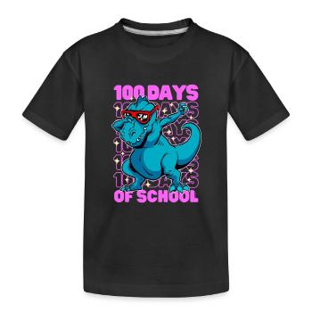 100 jours d'écoles dinosaure dab t-rex rose - T-shirt bio Premium Enfant - noir - Devant