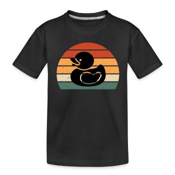 Gummientchen Retro - Kinder Premium Bio T-Shirt - Schwarz - Vorne