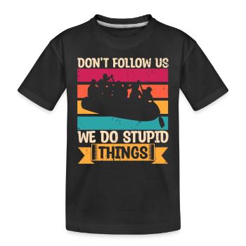 Rafting Raft Gift Paddler Rafting - Kids' Premium Organic T-Shirt - black - Front