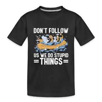 Rafting Raft Gift Paddler Rafting - Kids' Premium Organic T-Shirt - black - Front