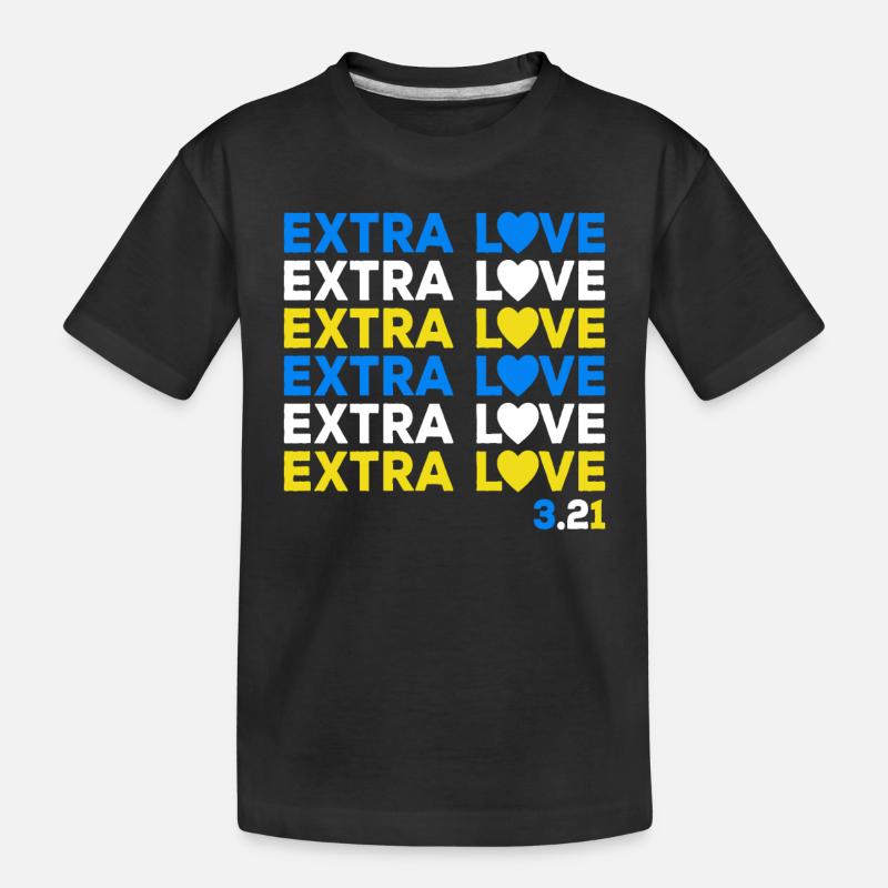 Syndrome de Down Chromosomes Extra Amour Extra - T-shirt bio Premium Enfant - noir
