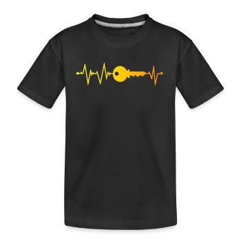 Schlüssel Herzschlag - Kinder Premium Bio T-Shirt - Schwarz - Vorne