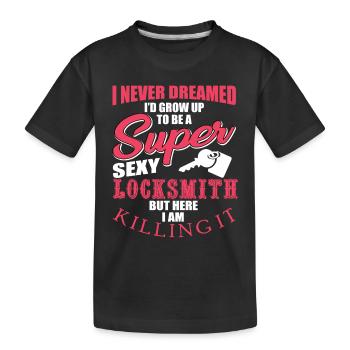 Funny locksmith gift idea - Kids' Premium Organic T-Shirt - black - Front