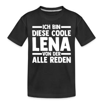 Lena - Kinder Premium Bio T-Shirt - Schwarz - Vorne
