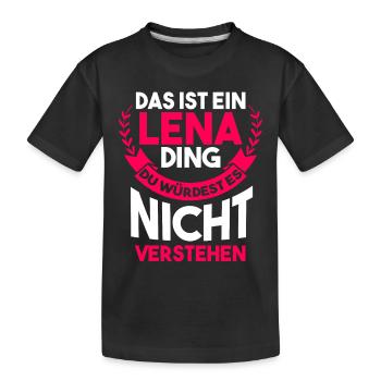 Lena - Kinder Premium Bio T-Shirt - Schwarz - Vorne