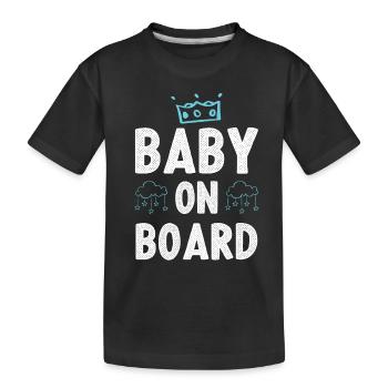 Baby on board - Kids' Premium Organic T-Shirt - black - Front