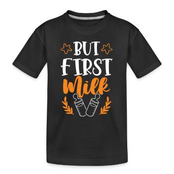 baby milch - Kinder Premium Bio T-Shirt - Schwarz - Vorne