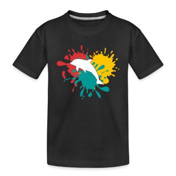 Delfin - Kinder Premium Bio T-Shirt - Schwarz - Vorne
