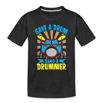 Batteur Batterie Musique Batterie Batterie - T-shirt bio Premium Enfant - noir - Devant