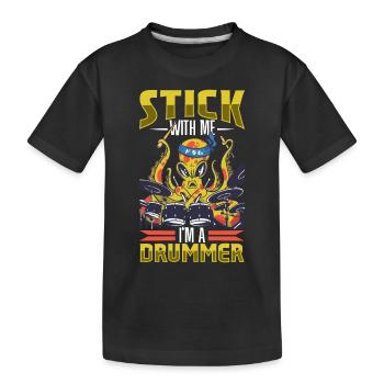 Batteur Batterie Musique Batterie Batterie - T-shirt bio Premium Enfant - noir - Devant