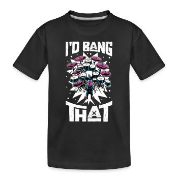 Drummer Drums Music Drum Set Drumming - Kids' Premium Organic T-Shirt - black - Front