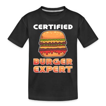 Amateur certifié de restauration rapide Burger Expert Hamburger - T-shirt bio Premium Enfant - noir - Devant