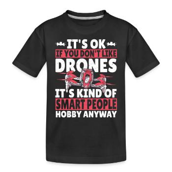 Drohne Fliegen Drohnenfliegen Drohnenpilot - Kinder Premium Bio T-Shirt - Schwarz - Vorne