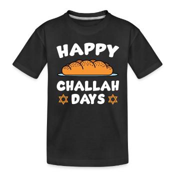 Happy Challah Days - Kids' Premium Organic T-Shirt - black - Front