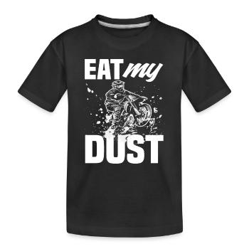 Motocross Ess Mein Staub Dirt Bike - Kinder Premium Bio T-Shirt - Schwarz - Vorne