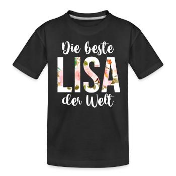 Lisa - Kinder Premium Bio T-Shirt - Schwarz - Vorne