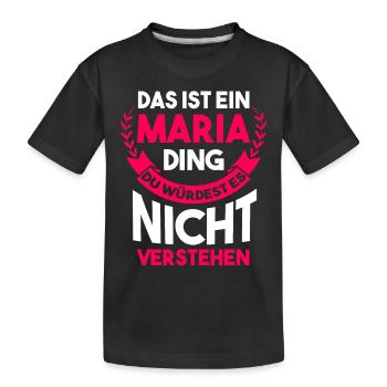 Maria - Kinder Premium Bio T-Shirt - Schwarz - Vorne