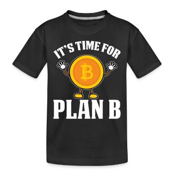 Es Ist Zeit Für Den Plan Bitcoin - Kinder Premium Bio T-Shirt - Schwarz - Vorne
