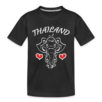 Elefant Souvenir Thailand - Kinder Premium Bio T-Shirt - Schwarz - Vorne