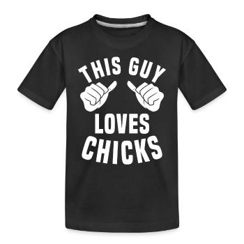 Ce mec aime les poussins - T-shirt bio Premium Enfant - noir - Devant