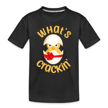 Qu’est-ce que Crackin' Hatching Chick Easter - T-shirt bio Premium Enfant - noir - Devant