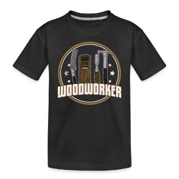 carpenter carpentry carpentry woodworker profession - Kids' Premium Organic T-Shirt - black - Front