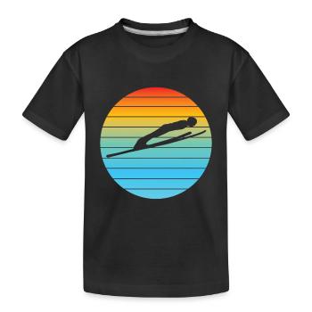 Ski jumper Ski Flying Winter sports Ski jumping - Kids' Premium Organic T-Shirt - black - Front