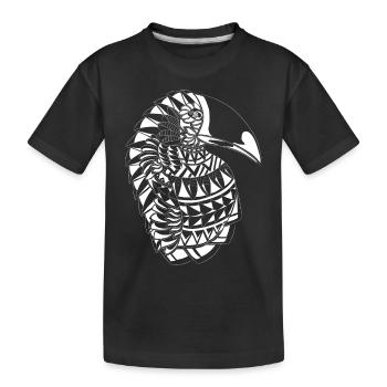 Maori Tukan Vogel - Kinder Premium Bio T-Shirt - Schwarz - Vorne