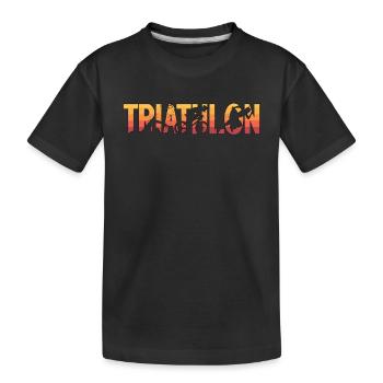 Triathlon Natation Sprint Compétition cycliste - T-shirt bio Premium Enfant - noir - Devant