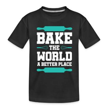 Baking Baker - Kids' Premium Organic T-Shirt - black - Front