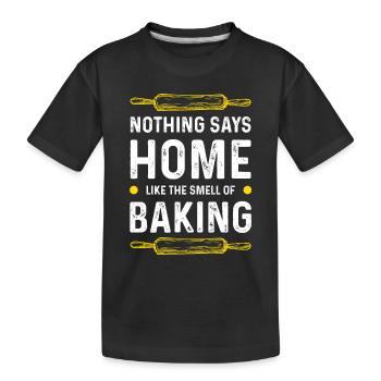 Baking at home - Kids' Premium Organic T-Shirt - black - Front