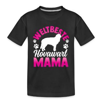 Weltbeste Hovawart Mama derber Bauernhund - Kinder Premium Bio T-Shirt - Schwarz - Vorne