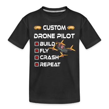 Pilote de drone personnalisé - T-shirt bio Premium Enfant - noir - Devant