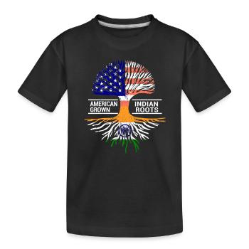 Drapeau américain Inde indienne racines Pendjab - T-shirt bio Premium Enfant - noir - Devant