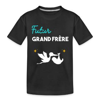 cadeau naissance grossesse Futur Grand frère - T-shirt bio Premium Enfant - noir - Devant