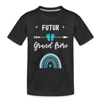 Futur Grand frère cadeau naissance - T-shirt bio Premium Enfant - noir - Devant