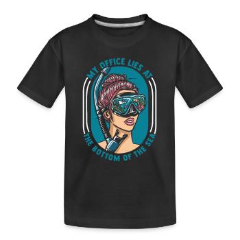 My Office Lies At The Bottom Of The Sea - Kids' Premium Organic T-Shirt - black - Front