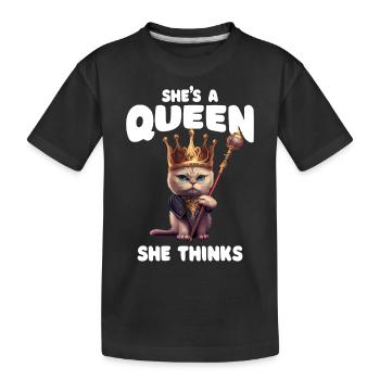 Sarcastic Cat - Kids' Premium Organic T-Shirt - black - Front