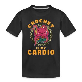 Knitting Knitter Crochet Wool Yarn Crochet Hook - Kids' Premium Organic T-Shirt - black - Front