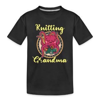 Knitting Knitter Crochet Wool Yarn Crochet Hook - Kids' Premium Organic T-Shirt - black - Front