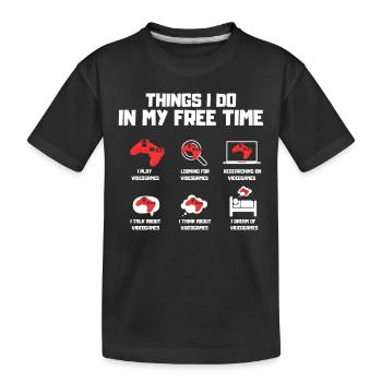 Videospiel-Geek - Kinder Premium Bio T-Shirt - Schwarz - Vorne