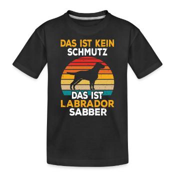 Hund Labrador Sabber - Kinder Premium Bio T-Shirt - Schwarz - Vorne
